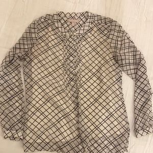 Banana Republic black/white windowpane top